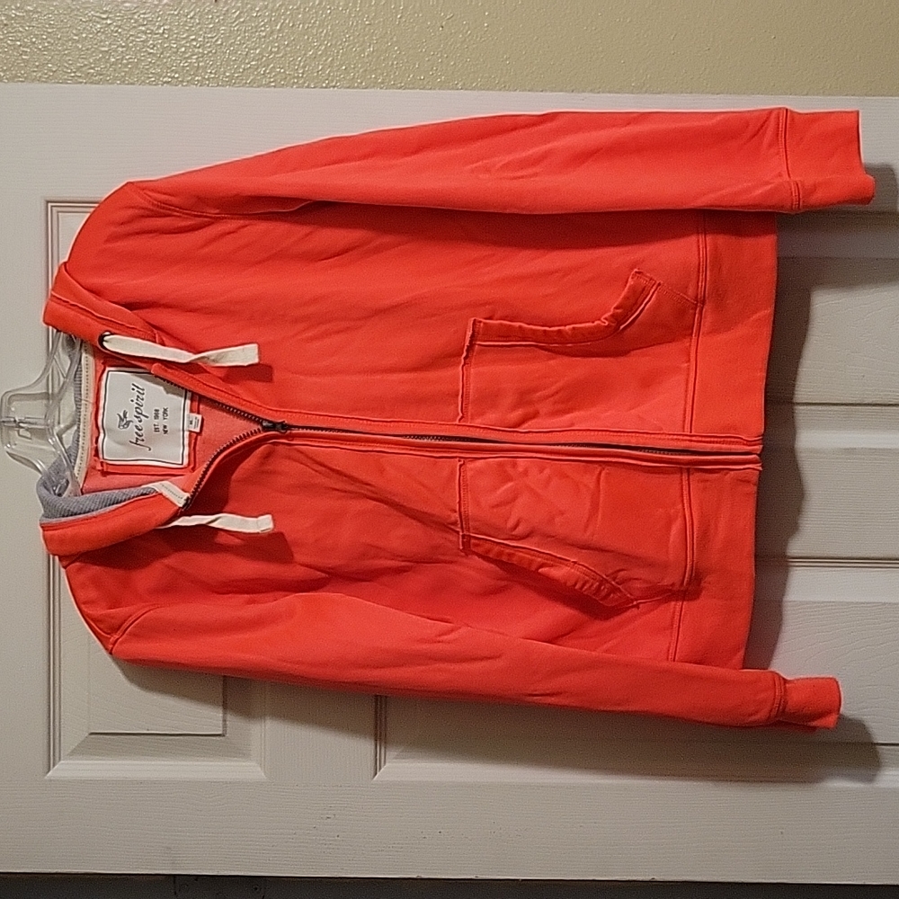 Bright orange full zip hoodie in juniors size XL